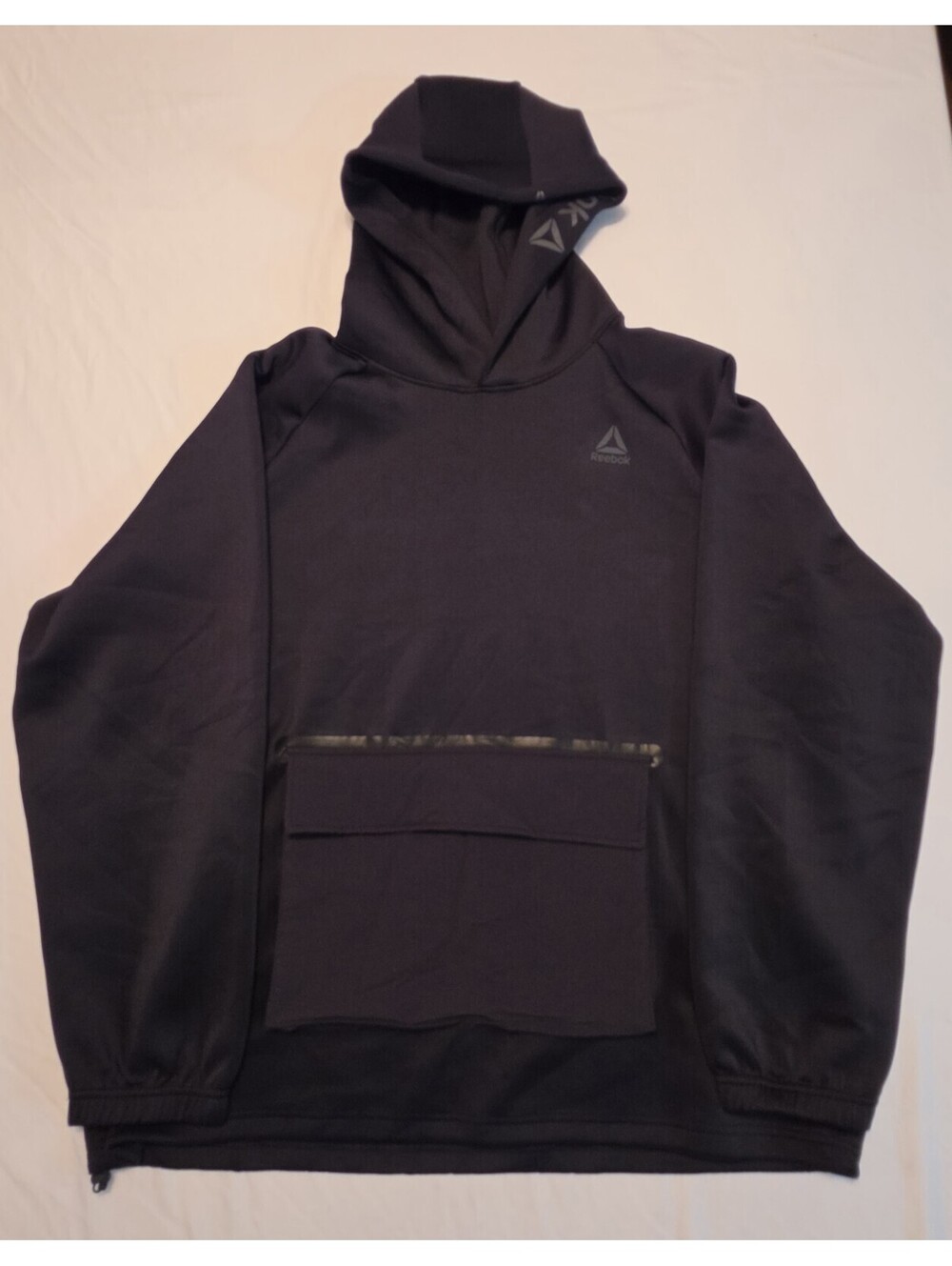 Reebok Men’s 3XL Black Pullover Performance Hoodie Kangaroo Pocket Athletic